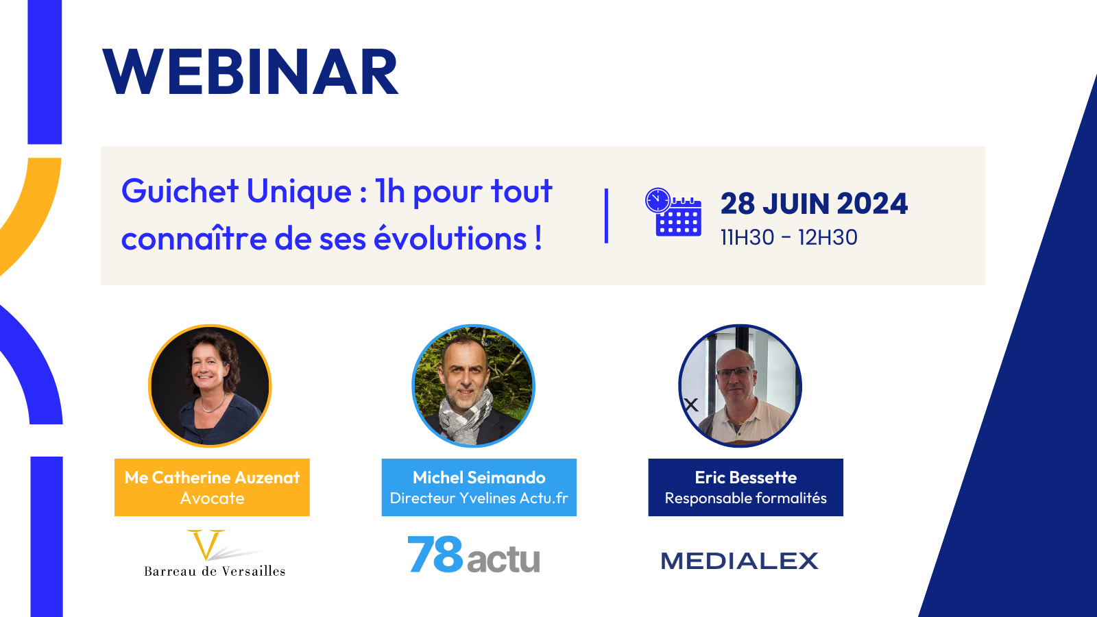 Webinar Guichet Unique : tout connaitre de ses évolutions avec Le Barreau de Versailles, Actu.fr et Medialex
